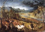 BRUEGEL, Pieter the Elder Return of the Herd oil painting reproduction